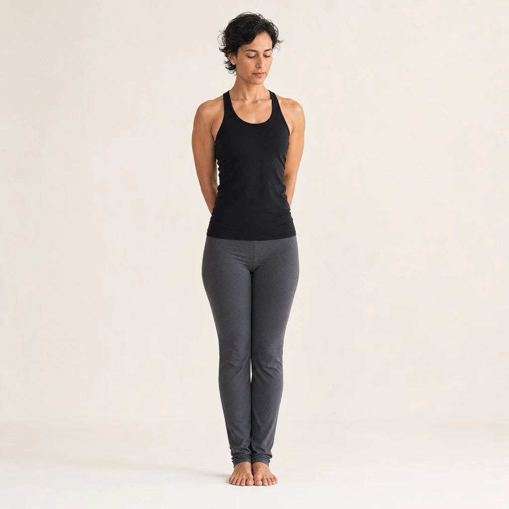 Submission pose: Heel — following posture silhouette diagram